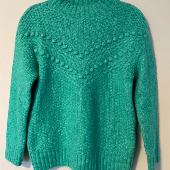 Talbots CHEVRON KNIT MOCKNECK SWEATER M petite - Picture 3 of 5